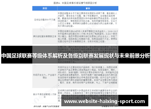 中国足球联赛等级体系解析及各级别联赛发展现状与未来前景分析